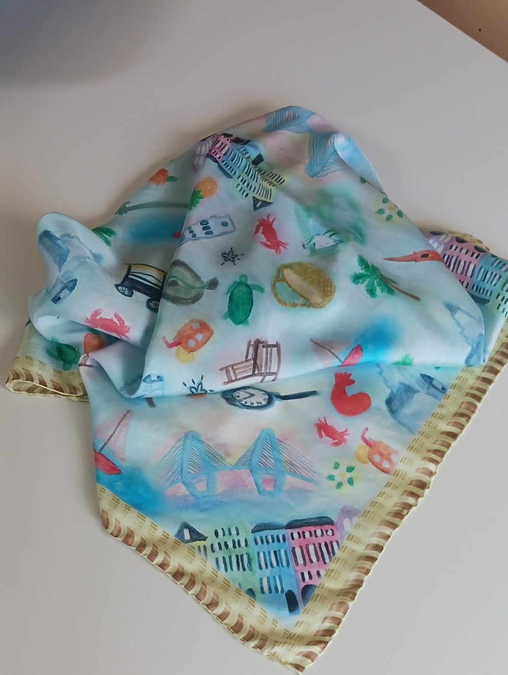 AS IS. Ben Silver Silk Scarf - Picture 3 of 10
